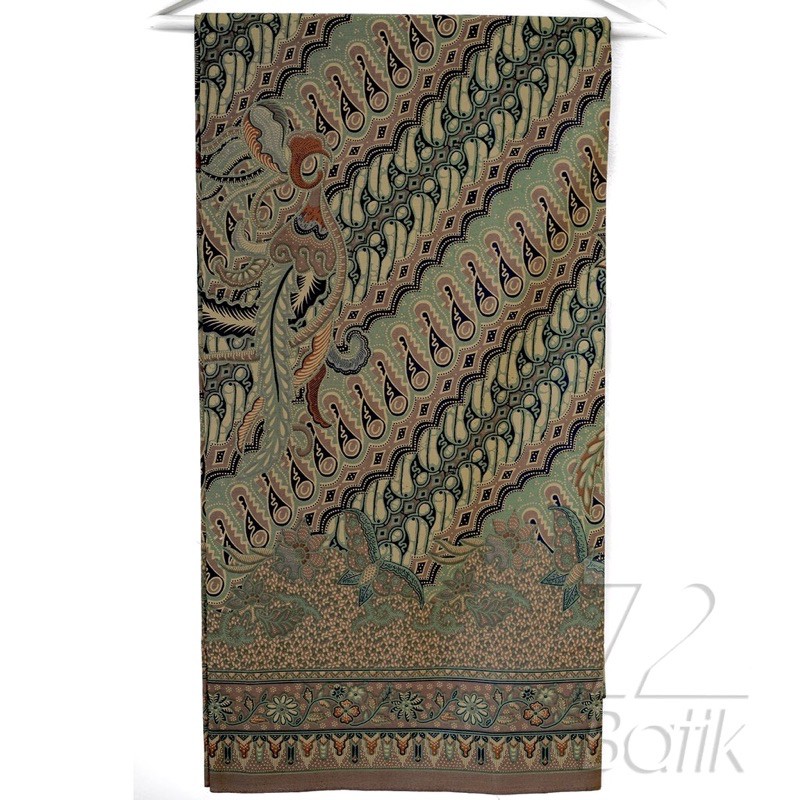 KAIN BATIK PREMIUM Bahan Katun Motif Parang Seling Kusumo Hijau Abu Merak Warna Alam 726472 Cap 72 Jarik Jarit Samping Kebat Panjang Batik Katun Modern Premium Bahan Seragam Batik Pernikahan Kantor Keluarga Murah Kamen Jadi Batik Bali Lembaran