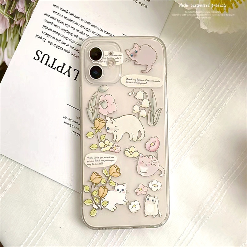 Case Bahan Silikon Bening Tahan Banting Desain Kucing Untuk Vivo V23 V23e V21 V21e V20 T1 Pro Y21 Y33s Y33T Y21T Y76 Y55 Y15A Y01 Y20 Y20i Y20 Y20 Y15s Y12 Y50S Y1s Y12s Y20i Y50S Y12s Y1s Y12