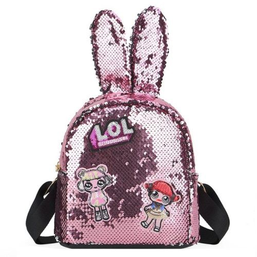 GI 0666 RISCE TAS RANSEL ANAK LOL SEQUIN TELINGA PANJANG IMPORT WANITA CEWEK PEREMPUN JAKARTA