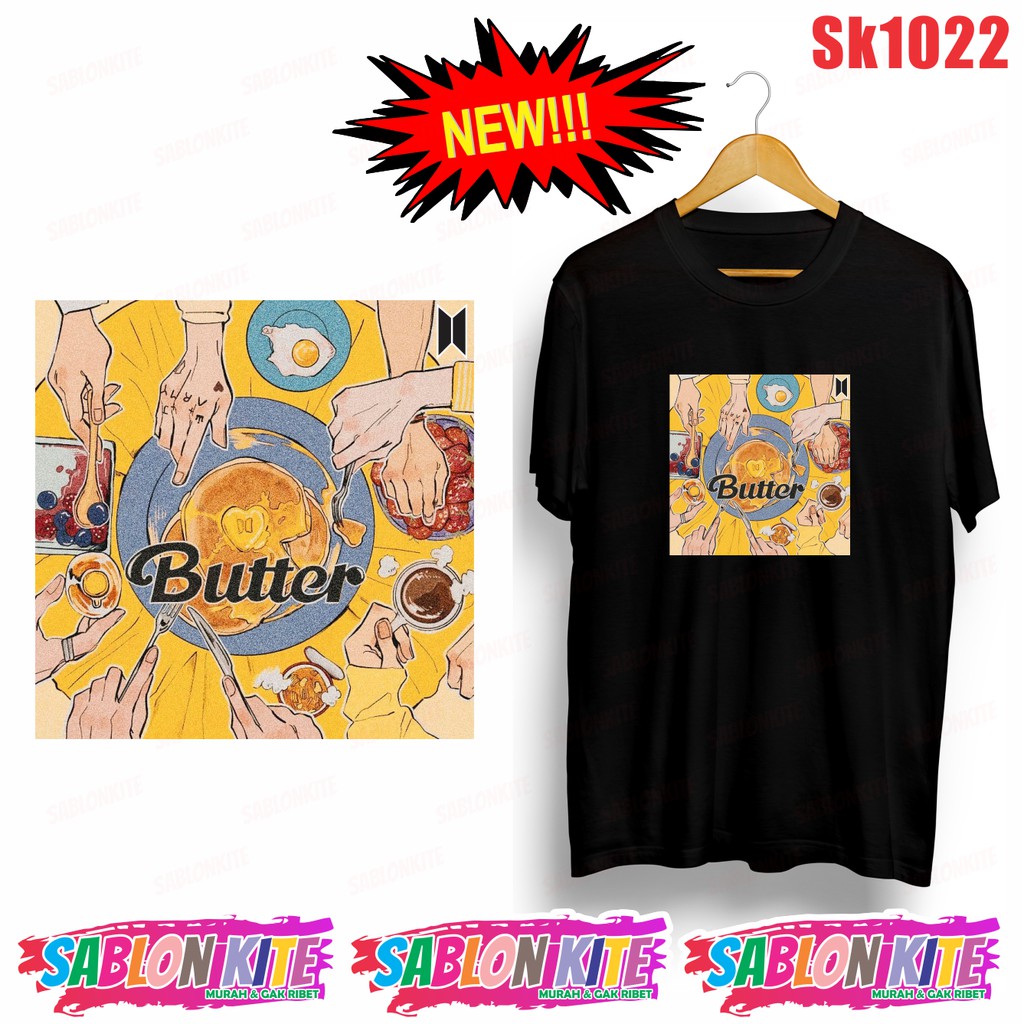 MURAH!!! KAOS KPOP BUTTER HAND SK1022 ADA 8 WARNA UNISEX COMBED 30S