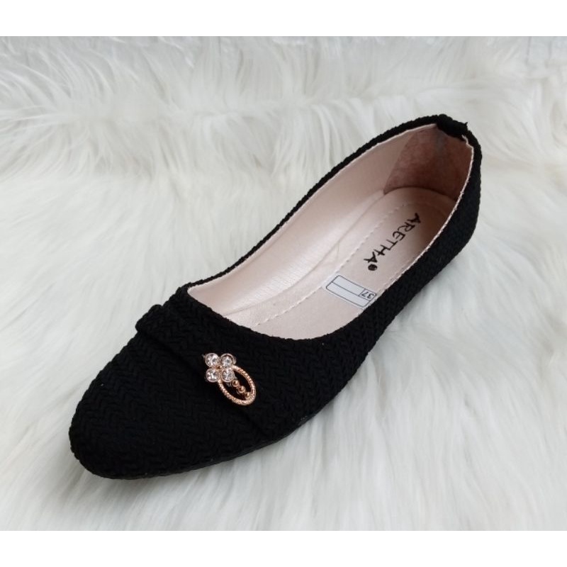 Sepatu Wanita Kekinian Flat Shoes Terbaru Balet Sol Karet Dixie