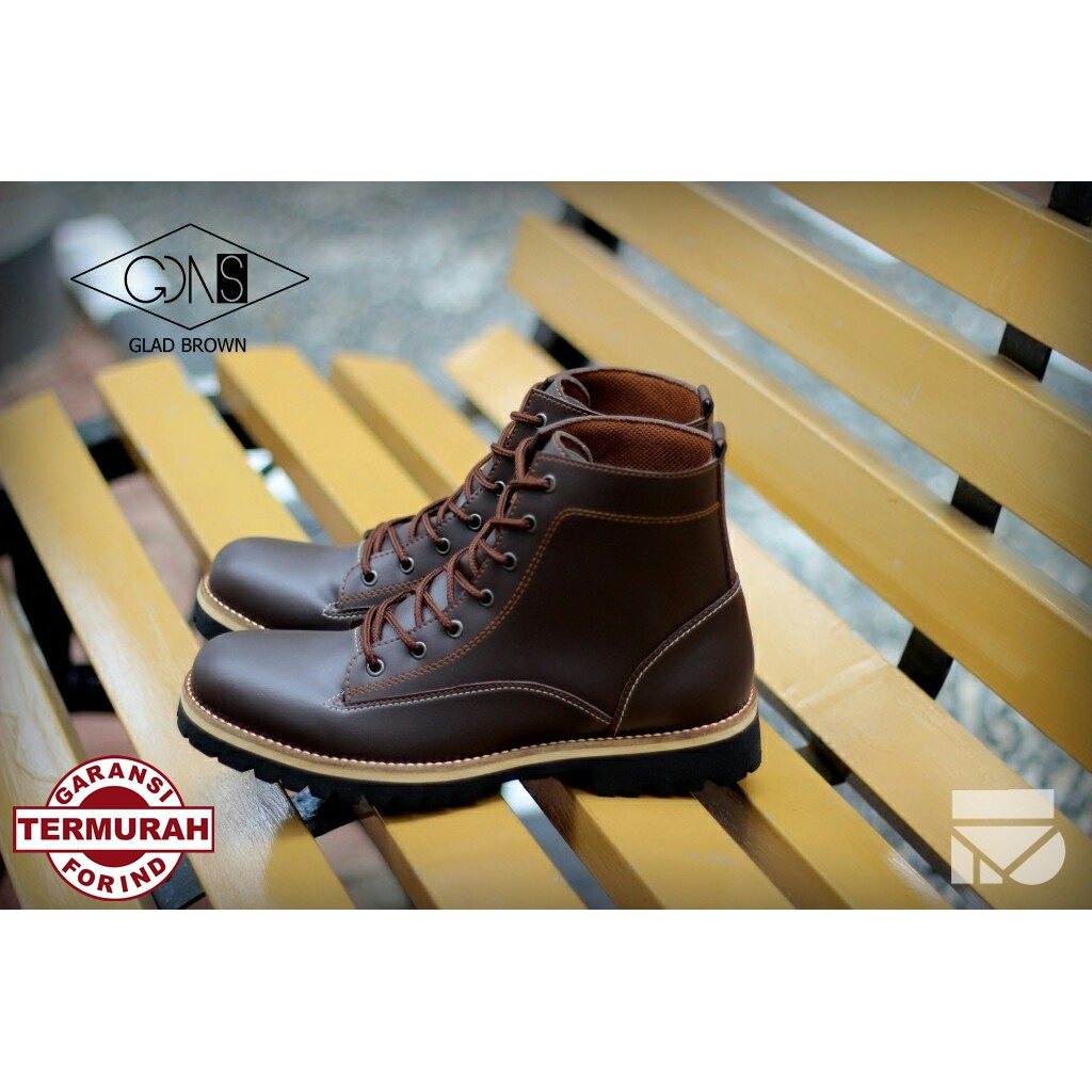 GLAD COKELAT |FORIND x GDNS| Sepatu Vintage Klasik Sporty Pria/Cowok/Men - Boots - Original Footwear