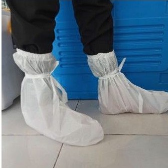 Cover Shoes Plastik LDPE untuk APD sambungan Hazmat Sarung Sepatu Kaki