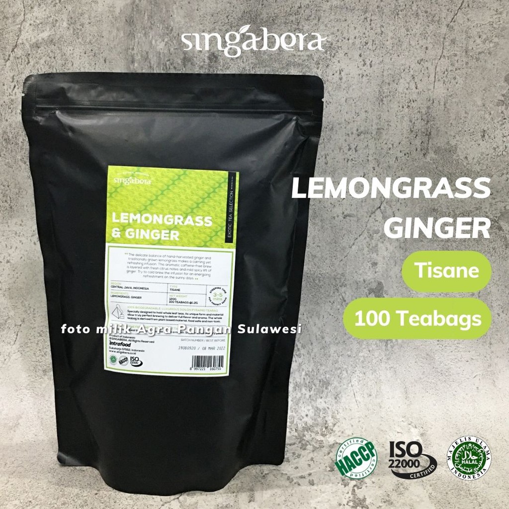 

Lemongrass Ginger Tea Singabera | Teh Celup Jahe Sereh Herbal Tisane Premium Artisan Indonesian Cafe