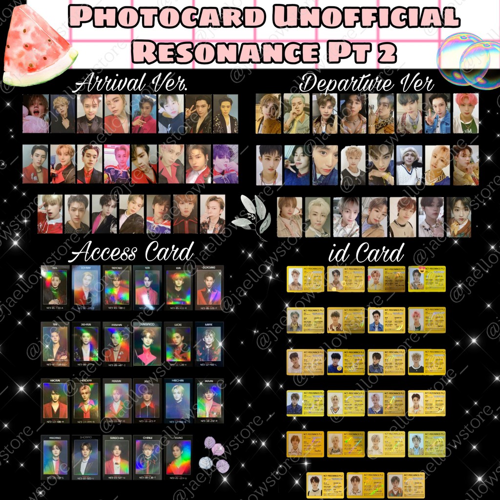 PHOTOCARD PC NCT RESONANCE ARIIVAL DEPARTURE ACCESS CARD ID CARD JAEHYUN JAEMIN JENO MARK TAEYONG
