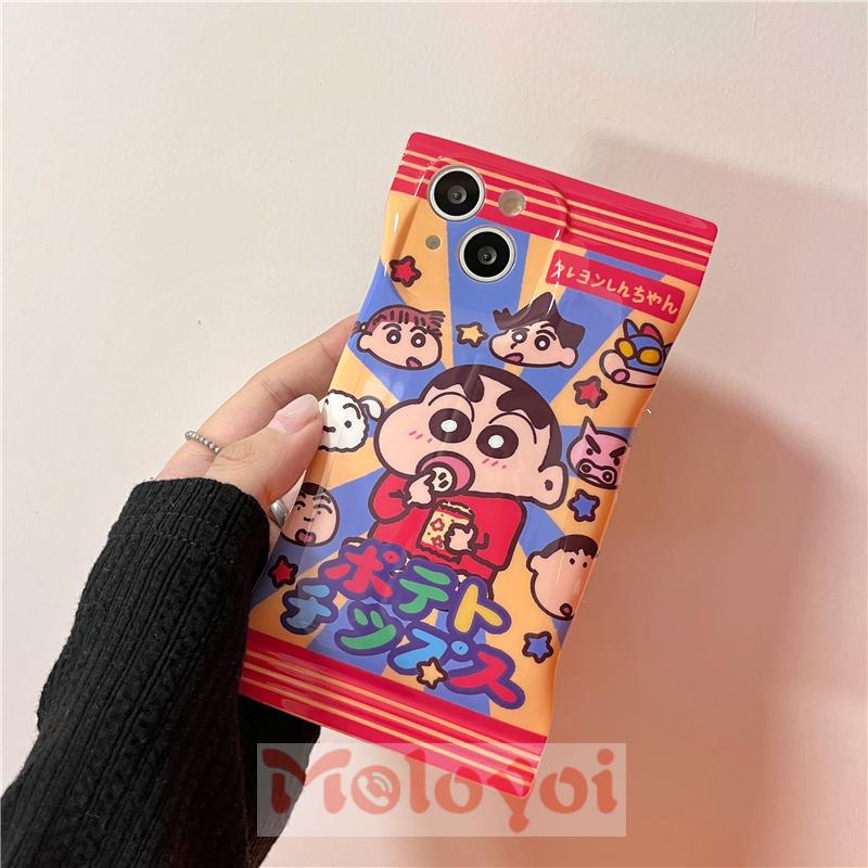 Soft Case TPU Desain Kartun Crayon Shinchan Untuk iPhone 11 7 6 6s 8 Plus 12 13 14 Pro Max XR X XS Max 14 Plus SE 2020