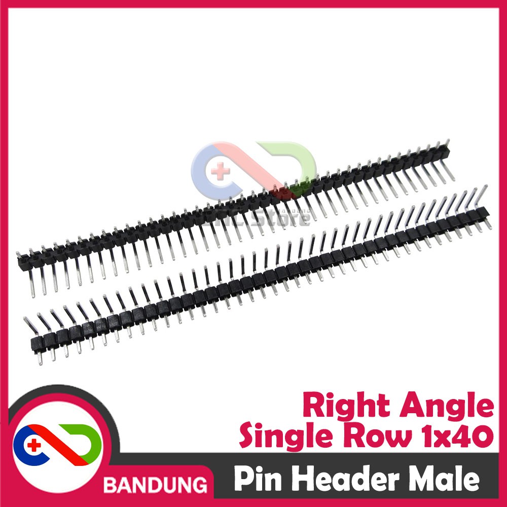 PIN HEADER STRIP MALE SINGLE ROW 1X40 2.54MM RIGHT ANGLE L SHAPE