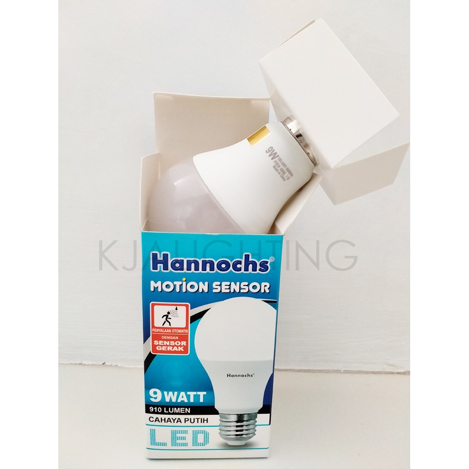 BOHLAM LAMPU HANNOCHS SENSOR GERAK / MOTION SENSOR 9 WATT LED BULB