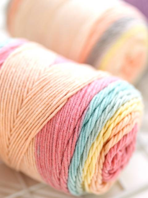 BENANG RAJUT KATUN RAINBOW/ RAINBOW CAKE YARN -RY15