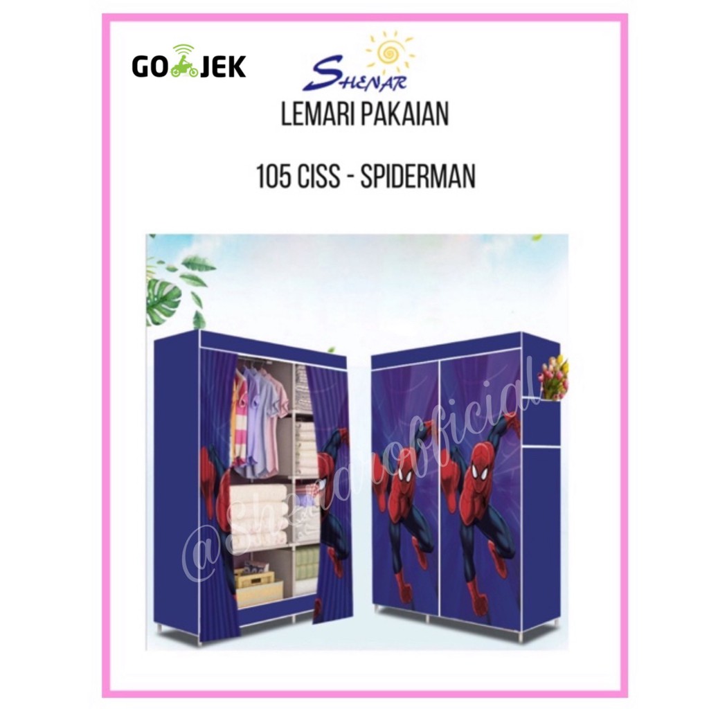 LEMARI BAJU PORTABLE BONGKAR PASANG RAK BAJU SUSUN DENGAN PENUTUP LACI FURNITURE SERBAGUNA MULTIFUNGSI LEMARI 105 CISS MODERN RAK PAKAIAN SUSUSN MULTIFUNGSI TEMPAT PENYIMPAN JAS TOPI SANDAL SEPATU LEMARI GANTUNG KARAKTER