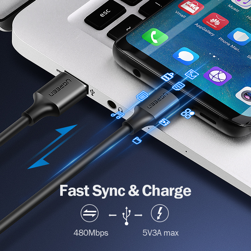 UGREEN Type C 3A Fast Charging Data Cable USB C Mobile Phone Charging Cable Fast Charging