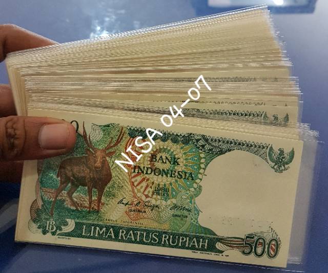 UP091 UANGKUNO 500 RUPIAH KIJANG TH 1988/UANGKOLEKSI/UANGLAMA/MAHARNIKAH/HOBIKOLEKSI/SESERAHAN