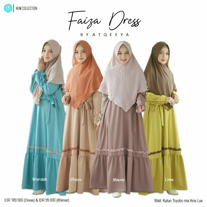 Gamis Atqeeya Faiza dress ORI 100% Atqeeya