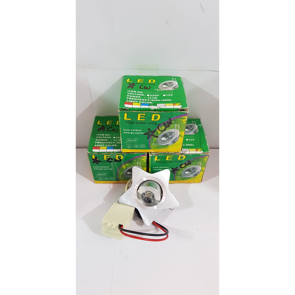 COD* Downlight Mini Spot DL LED Bentuk Model Bintang Star 1W 2 Watt Cahaya Putih Kuning Lampu Tidur