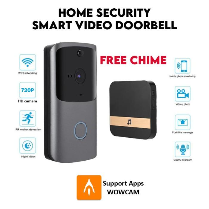 Smart Wifi Doorbell / Bel Pintu Dengan Kamera - Suara 2 Arah - Cctv