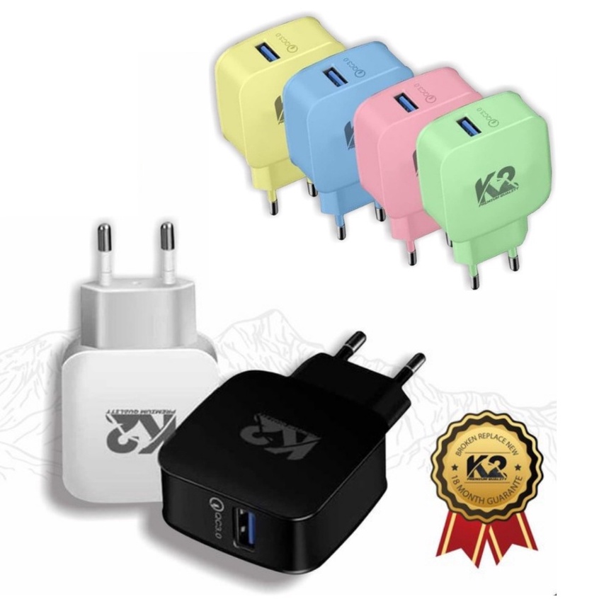 Trend-Adaptor Batok CHARGER K2 PREMIUM QUALITY FAST CHARGING QUALCOMM 3.0