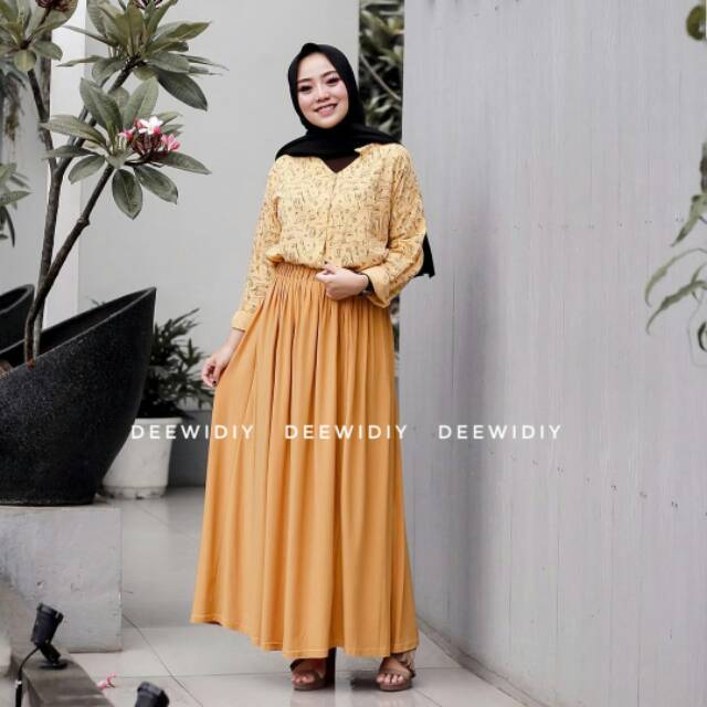 ROK KERJA PANJANG DESAIN REMPEL MUAT SAMPAI XL - NEIRA SKIRT DEEWIDIY