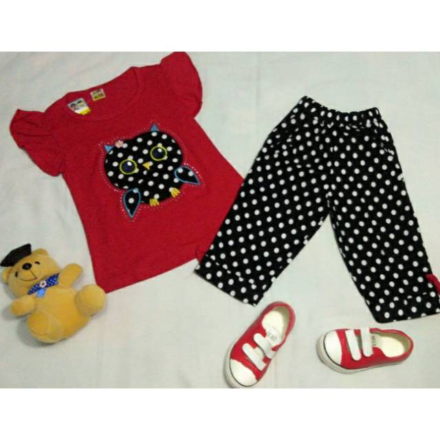Setelan anak cwe owl xun kids