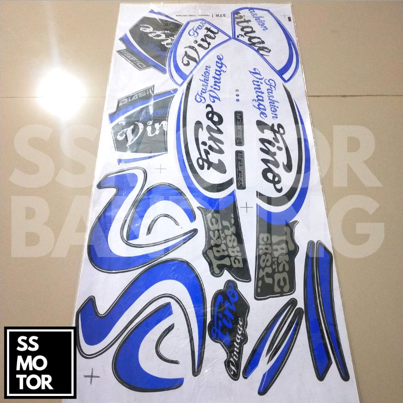 Striping Stripping Thailand fino 113 125 fi Fino Vintage Putih Biru