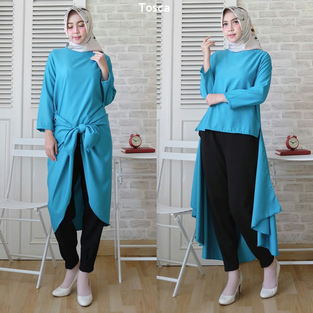 SALE Tunik Wanita bahan Baloteli / Atasan Fashion Muslim / Blouse Wanita Model Penguin