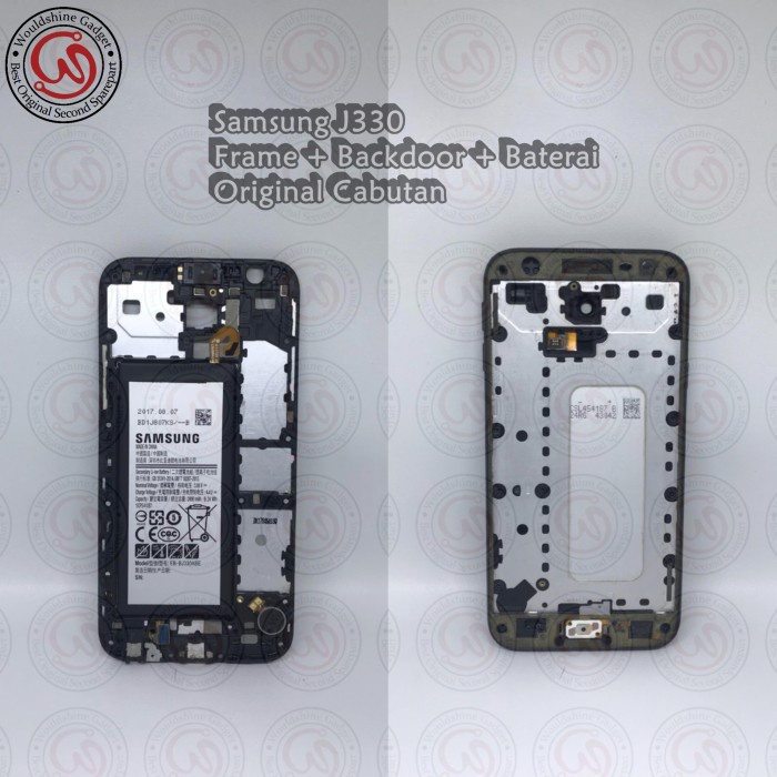BACKDOOR DAN LCD FRAME BATERAI SAMSUNG J330 ORIGINAL COPOTAN