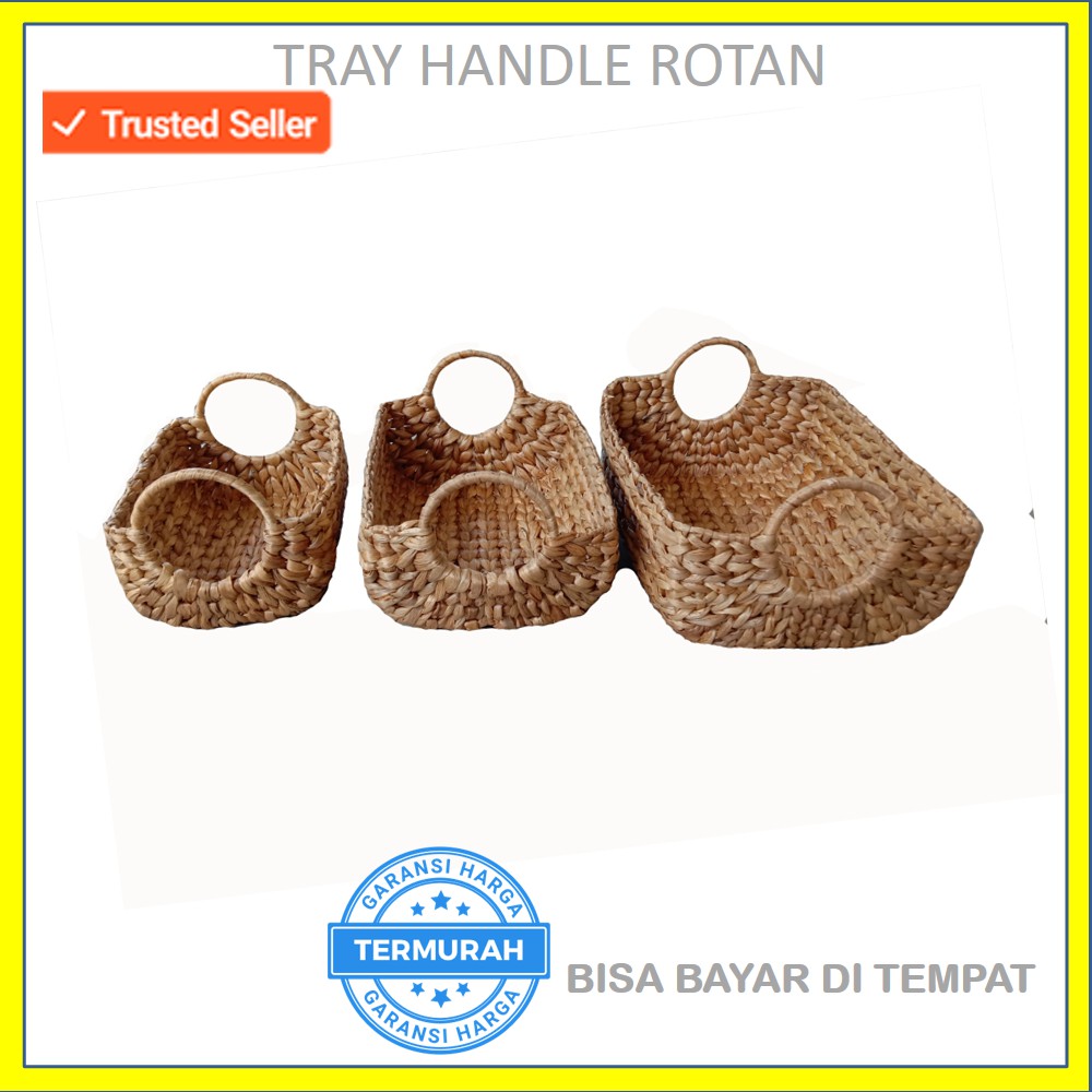 COD - Ikea Keranjang Enceng gondok Multifungsi model nampan set isi 3 / Basket water hyacinth tray