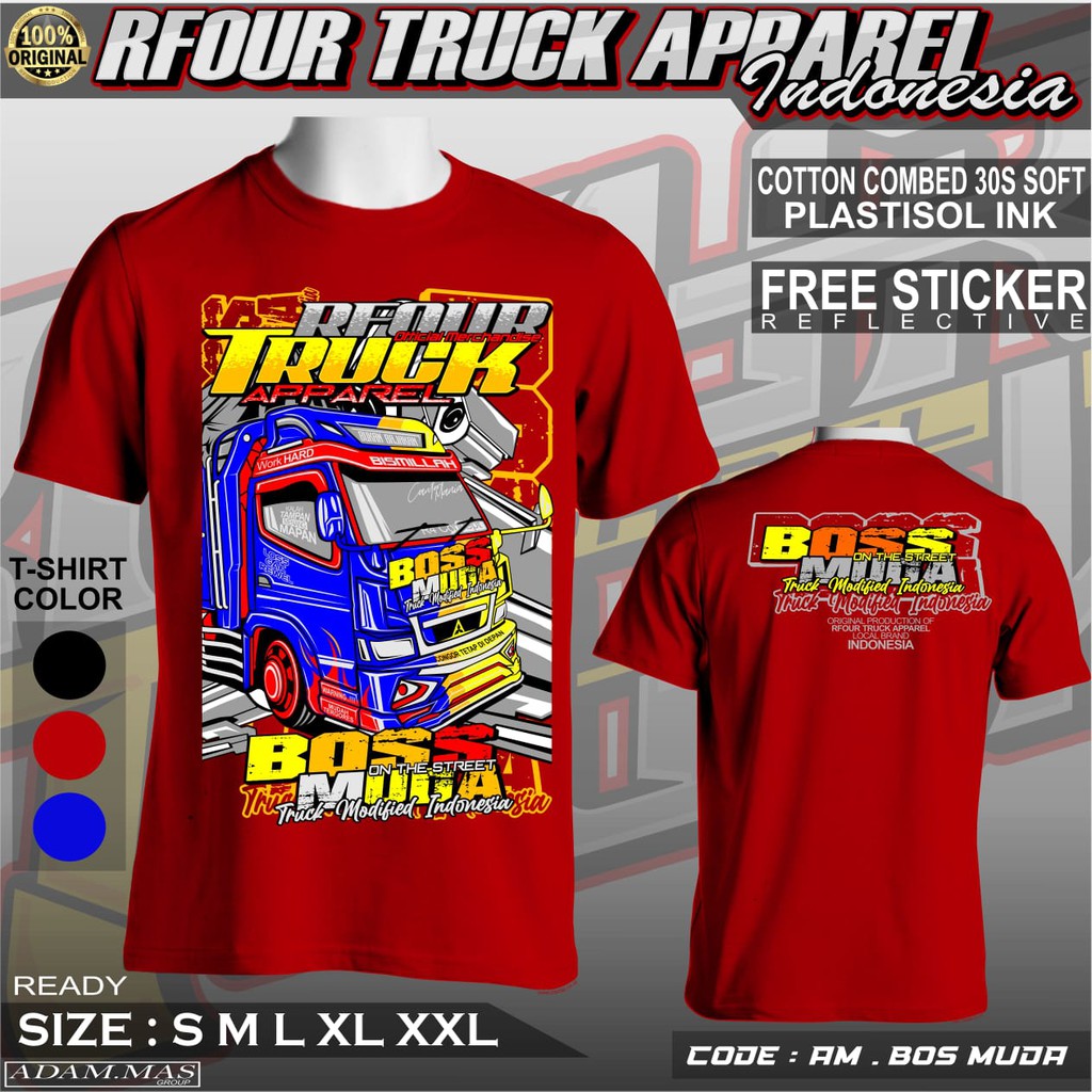 PROMO/OBRAL KILAT/KAOS TRUK BOSS MUDA KAOS TRUCK KATA KATA BOS MUDA CANTER MANIA TRUCK MANIA KAOS DISTRO  KAOS RFOUR