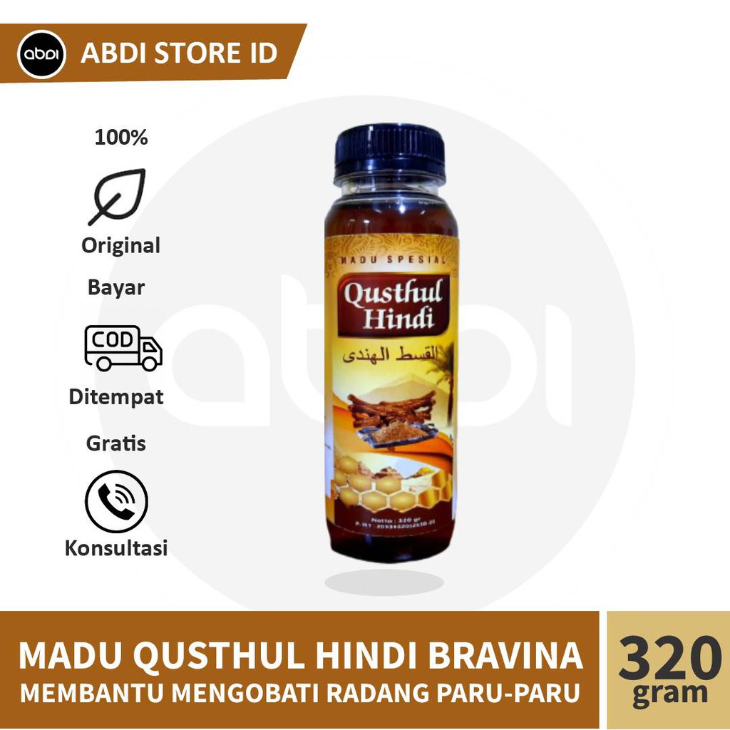 Madu Spesial Qusthul Hindi Bravina 320gr Mengobati Radang Paru-Paru dan Tenggorokan