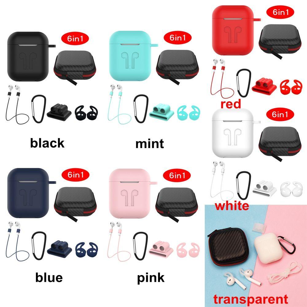 POPULAR Populer 6pcs /set Silikon Case Pelindung Lengan Kantong Tip Telinga Earphone holder Untuk Apple AirPods