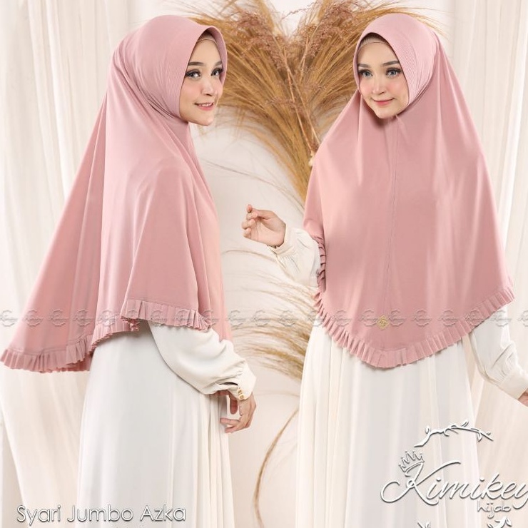 ORI KIMIKEY JILBAB KHIMAR AZKA JUMBO SYARI PREMIUM ORIGINAL KIMIKEY HIJAB KERUDUNG KIMKEY JILBAB BER