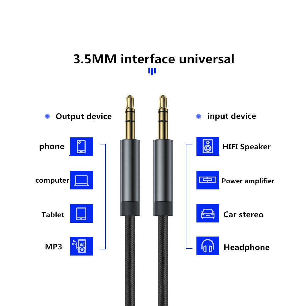 Kabel Audio Aux 3.5mm male Untuk Mobil / Smartphone / Speaker / Headphone