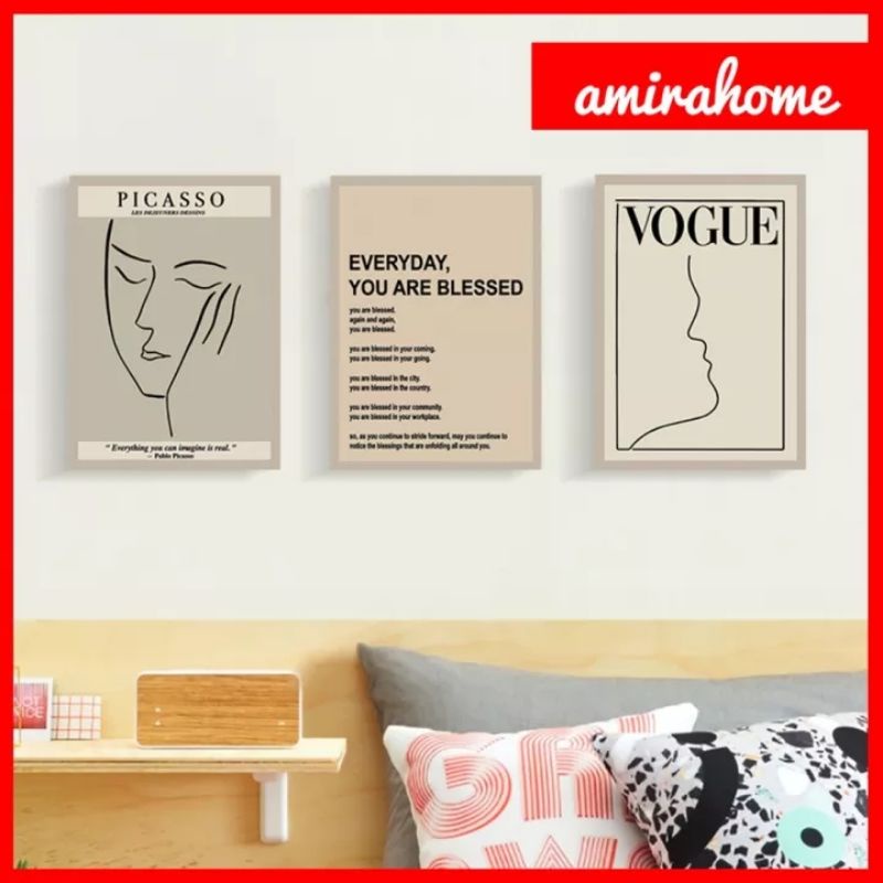 Wall decor Hiasan dinding dekorasi Aesthetic VOGUE MATISSE PICASSO Hiasan ruang tamu