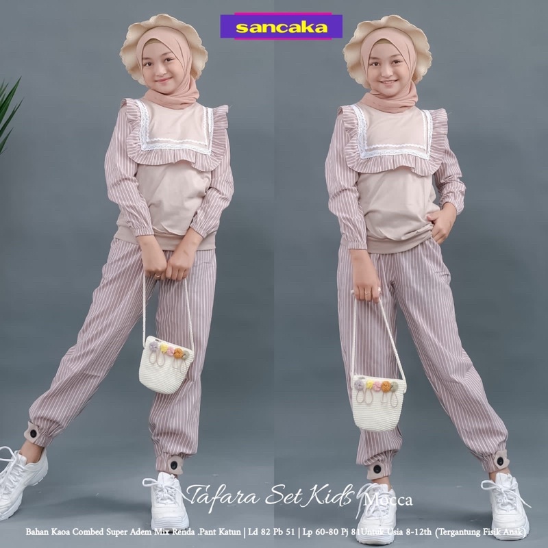 Baju Setelan Anak Bahan Kaos Combed / TAFARA SET KIDS BY SANCAKA