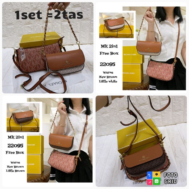 tas wanita fashion MK slingbag 2in1 bag free box