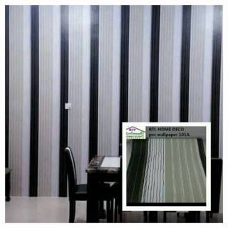 Wallpaper dinding uk 45cmx10m kode 3105 garis hitam putih