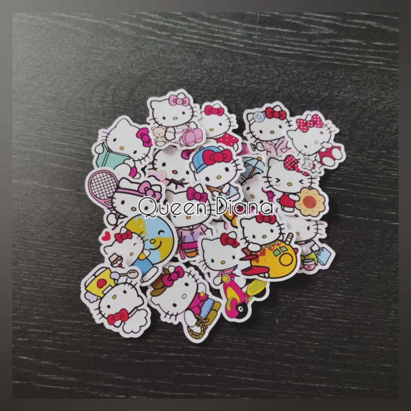 

stiker kertas karakter hello kitty 19pcs stiker aksesoris