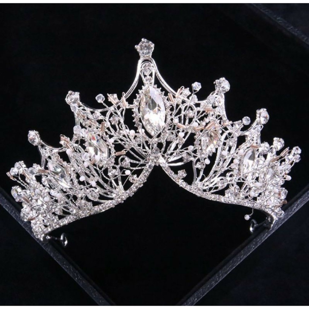 Flores Crown - Mahkota Rias Pernikahan Kristal Aksesori Rambut Pengantin