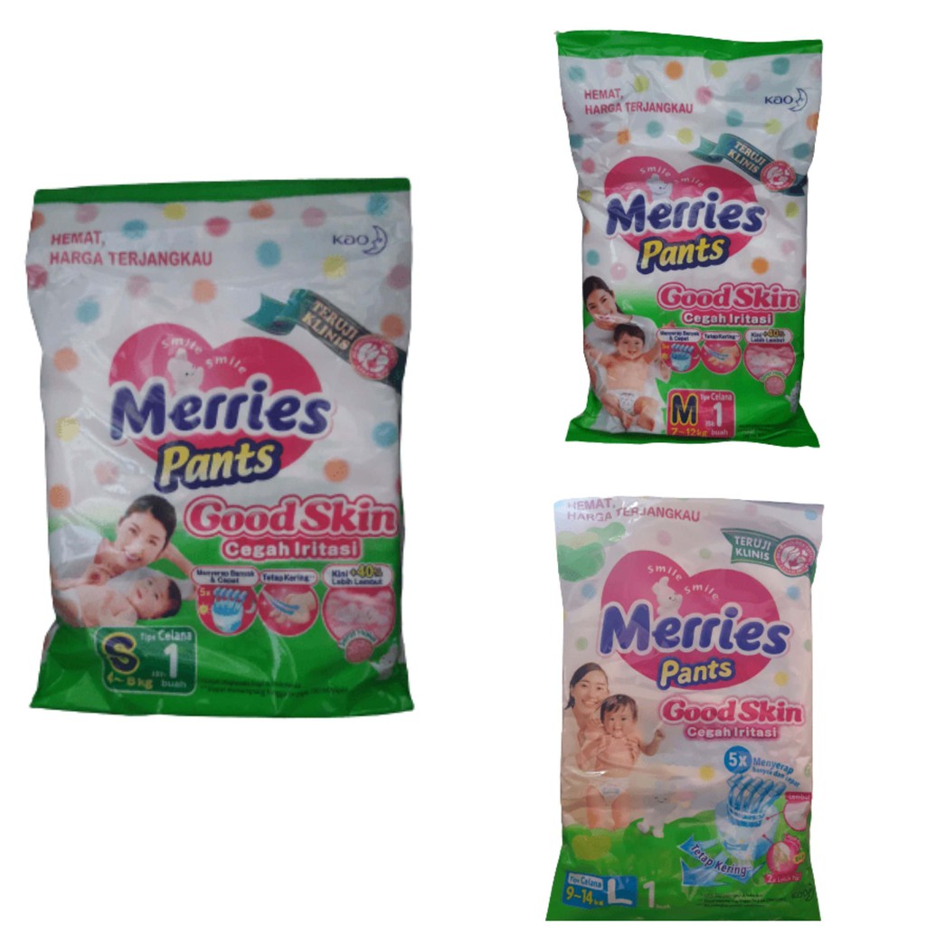 Pampers Merries S/M/L renceng/6pcs