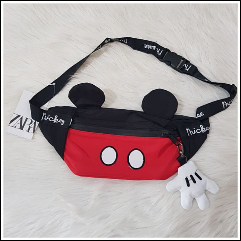 Waist-Bag / Chest-Bag Fashion Import ( ZARA - Mickey Mouse ) . Kode : B66772 Mickey