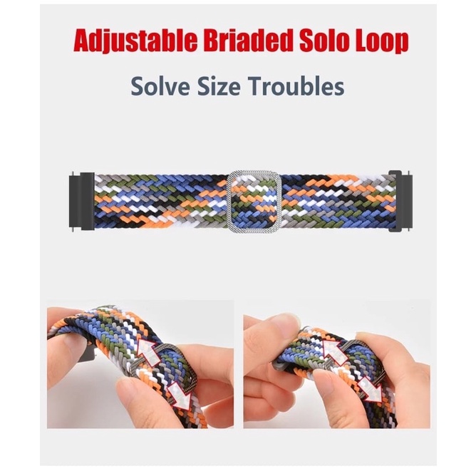 ADJUSTABLE Strap rainbow nylon solo apple watch series 7 4 2 5 6 jam iwatch 40mm 42mm braided loop elastis pelangi 41mm 45mm 40mm 42mm