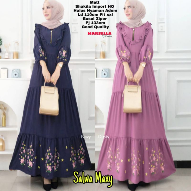 SALWA MAXY BY MARSELLA // MAXY DRESS // DRESS BAHAN SHAKILA