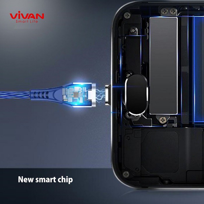 Kabel Data iPhone VIVAN MGL100 2.4A Super Strong Magnetic Quick Charge-  Garansi Resmi 1 Tahun