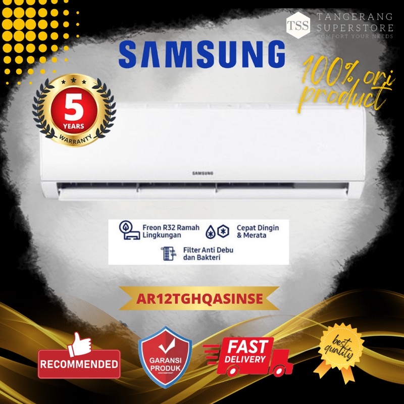 AC SAMSUNG STANDARD 1,5PK AR12TGHQASINSE SATU SETENGAH PK FAST COOLING SATU PK