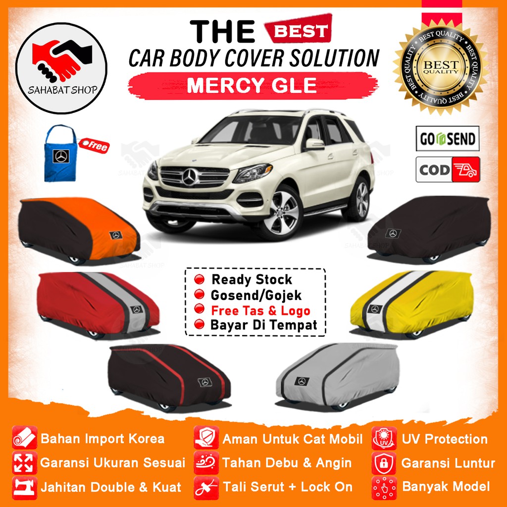 Sahabat Body Cover Mobil GLE Class / Sarung Penutup Mercy GLE Class Outdoor / Selimut Mantel Tutup Kerudung Jas Mantol Pembungkus Pelindung Mobil Mercedes Benz GLE Class Waterproof Anti Air Model Orange