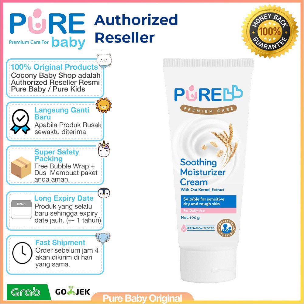 [BPOM] Pure Baby Soothing Moisturizer Cream Baby / Krim Kulit Bayi