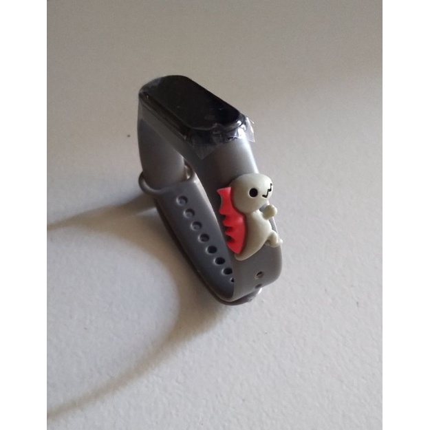 Jam tangan anak Elektronik LED display Tahan Air karakter motif kartun lucu  bahan rubber-Grey Dino