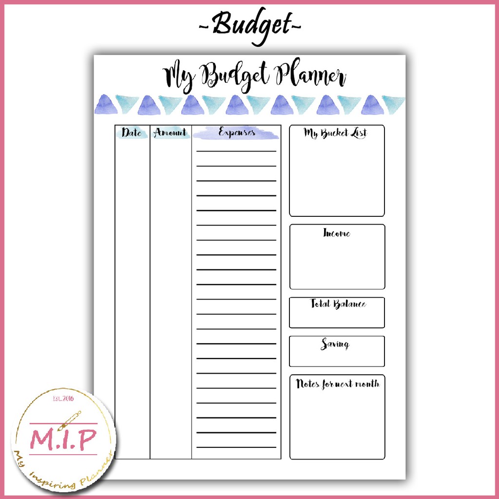 

Kertas Binder / Loose Leaf - Budget Planner - Watercolor