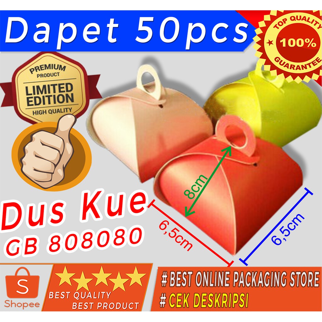 

DUS KUE CANTIK / GIFT BOX ELEGAN / BOX KUE 8X8X8CM GB 808080 ISI 50bh