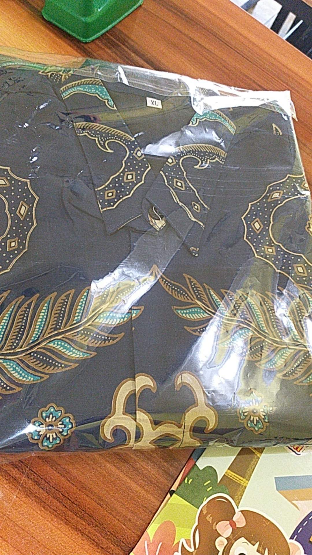 Aswangga Dongker Pendek Kemeja Batik Pria Full Furing Bahan Katun Halus Baturaden