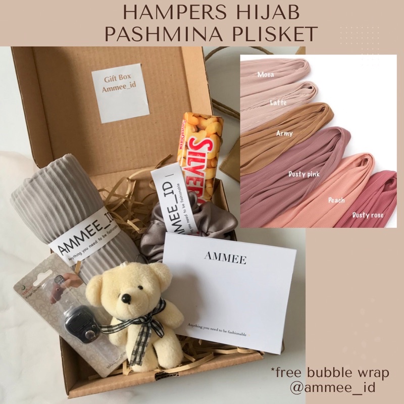 Hampers Pashmina Plisket / Gift Box pashmina plisket / Hampers ulang tahun / Hampers lebaran